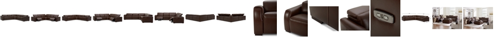 Furniture Dallon 5-Pc. Leather Sectional with 2 Power Recliners, Created for Macy's